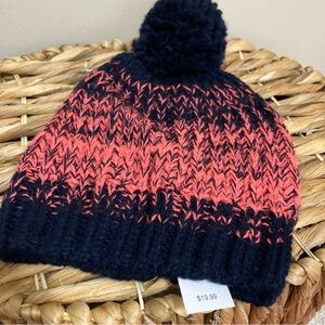 🆕 GAP Kids' Dark Blue and Coral Knit Beanie! 💥